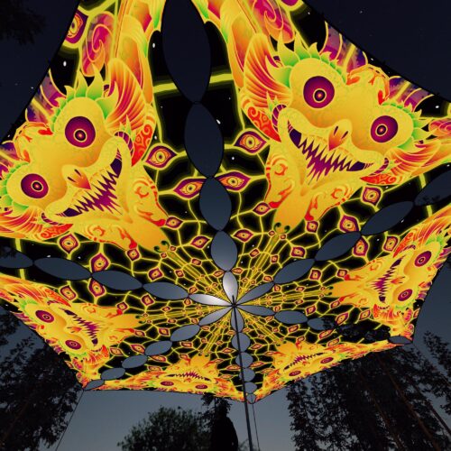 LB-TR01 - 6 Triangles Canopy Set - UV-Reactive Flurescent Ceiling Decoration - 3D-Preview