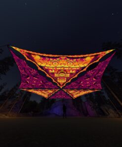 LB-TR02 and LB-TR03 - 6 Triangles Canopy Set - UV-Reactive Flurescent Ceiling Decoration - 3D-Preview