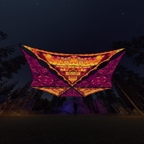 LB-TR02 and LB-TR03 - 6 Triangles Canopy Set - UV-Reactive Flurescent Ceiling Decoration - 3D-Preview