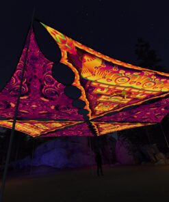 LB-TR02 and LB-TR03 - 6 Triangles Canopy Set - UV-Reactive Flurescent Ceiling Decoration - 3D-Preview