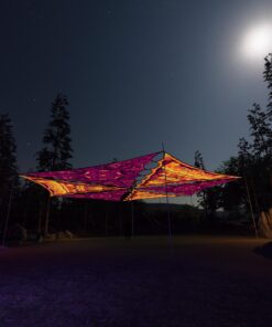 LB-TR02 and LB-TR03 - 6 Triangles Canopy Set - UV-Reactive Flurescent Ceiling Decoration - 3D-Preview