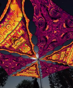 LB-TR02 and LB-TR03 - 6 Triangles Canopy Set - UV-Reactive Flurescent Ceiling Decoration - 3D-Preview