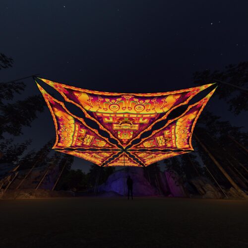 LB-TR02 - 6 Triangles Canopy Set - UV-Reactive Flurescent Ceiling Decoration - 3D-Preview