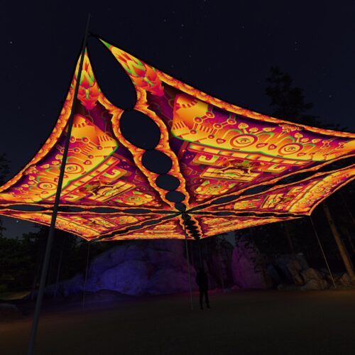 LB-TR02 - 6 Triangles Canopy Set - UV-Reactive Flurescent Ceiling Decoration - 3D-Preview