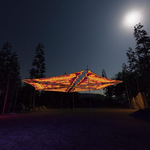 LB-TR02 - 6 Triangles Canopy Set - UV-Reactive Flurescent Ceiling Decoration - 3D-Preview