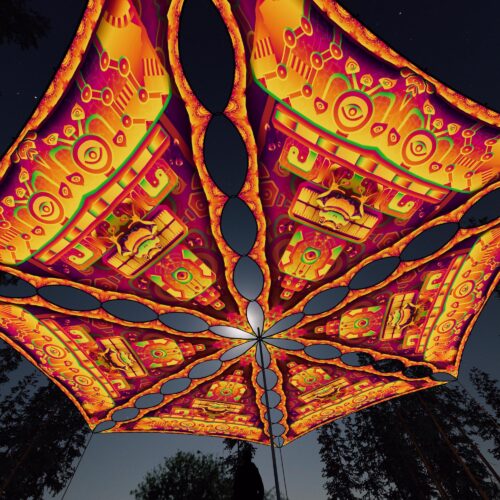 LB-TR02 - 6 Triangles Canopy Set - UV-Reactive Flurescent Ceiling Decoration - 3D-Preview