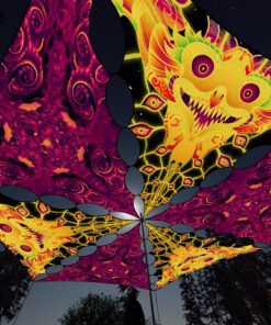 LB-TR03 and LB-TR01 - 6 Triangles Canopy Set - UV-Reactive Flurescent Ceiling Decoration - 3D-Preview