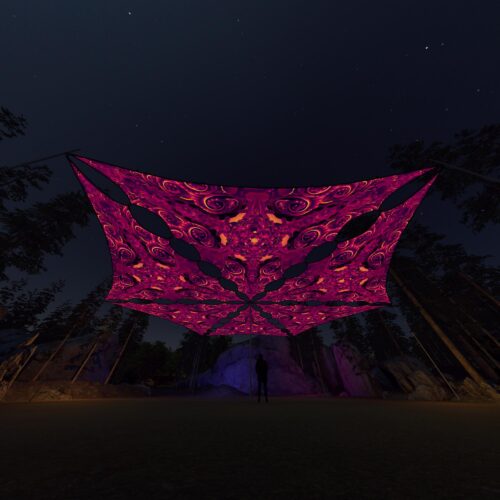 LB-TR03 - 6 Triangles Canopy Set - UV-Reactive Flurescent Ceiling Decoration - 3D-Preview