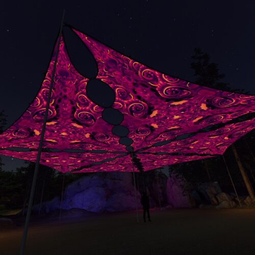 LB-TR03 - 6 Triangles Canopy Set - UV-Reactive Flurescent Ceiling Decoration - 3D-Preview