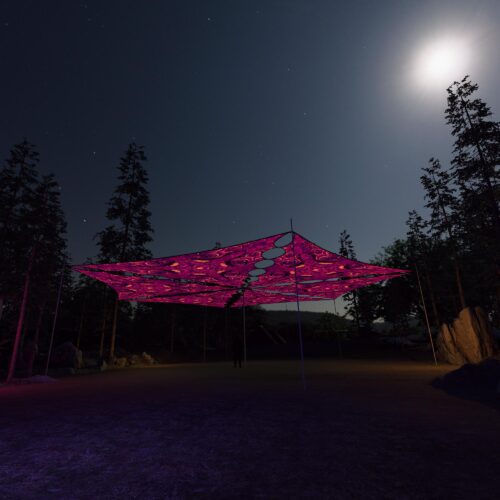 LB-TR03 - 6 Triangles Canopy Set - UV-Reactive Flurescent Ceiling Decoration - 3D-Preview