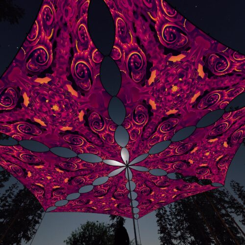 LB-TR03 - 6 Triangles Canopy Set - UV-Reactive Flurescent Ceiling Decoration - 3D-Preview