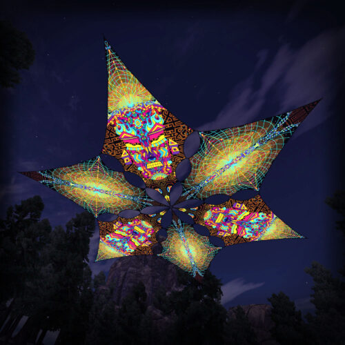 MG-DM01 and MG-DM02 - 6 Diamonds Canopy Set - UV-Reactive Flurescent Ceiling Decoration - 3D-Preview