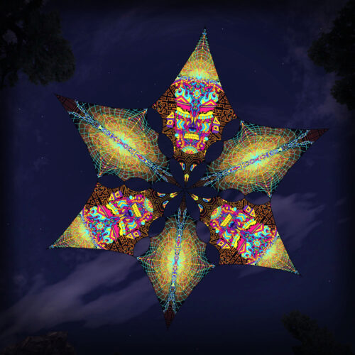 MG-DM01 and MG-DM02 - 6 Diamonds Canopy Set - UV-Reactive Flurescent Ceiling Decoration - 3D-Preview