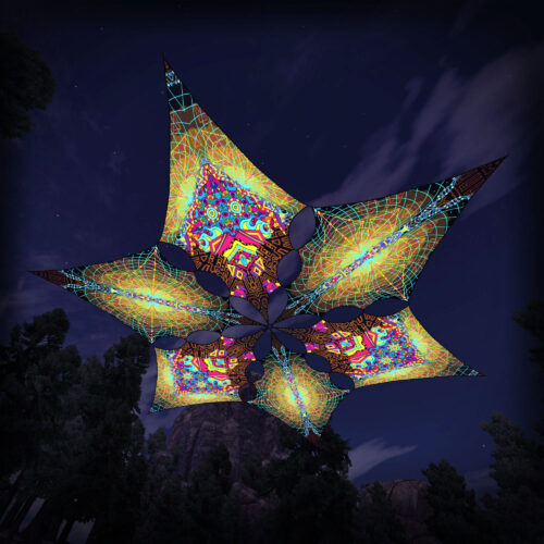 MG-DM02 and MG-DM03 - 6 Diamonds Canopy Set - UV-Reactive Flurescent Ceiling Decoration - 3D-Preview