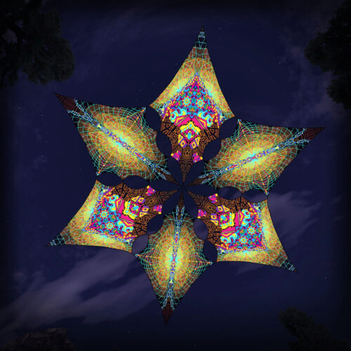 MG-DM02 and MG-DM03 - 6 Diamonds Canopy Set - UV-Reactive Flurescent Ceiling Decoration - 3D-Preview