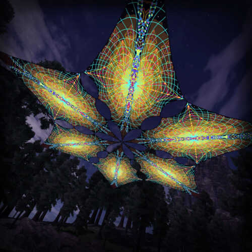 MG-DM02 - 6 Diamonds Canopy Set - UV-Reactive Flurescent Ceiling Decoration - 3D-Preview