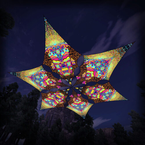 MG-DM03 and MG-DM01 - 6 Diamonds Canopy Set - UV-Reactive Flurescent Ceiling Decoration - 3D-Preview