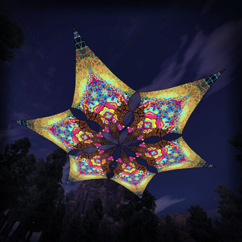 MG-DM03 - 6 Diamonds Canopy Set - UV-Reactive Flurescent Ceiling Decoration - 3D-Preview