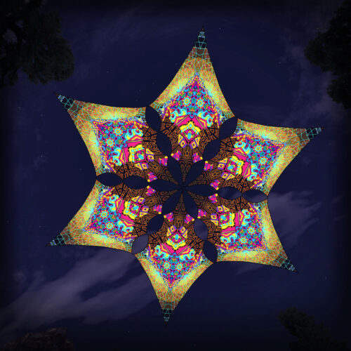 MG-DM03 - 6 Diamonds Canopy Set - UV-Reactive Flurescent Ceiling Decoration - 3D-Preview