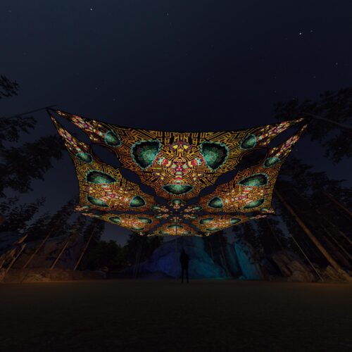 MG-TR01 - 6 Triangles Canopy Set - UV-Reactive Flurescent Ceiling Decoration - 3D-Preview