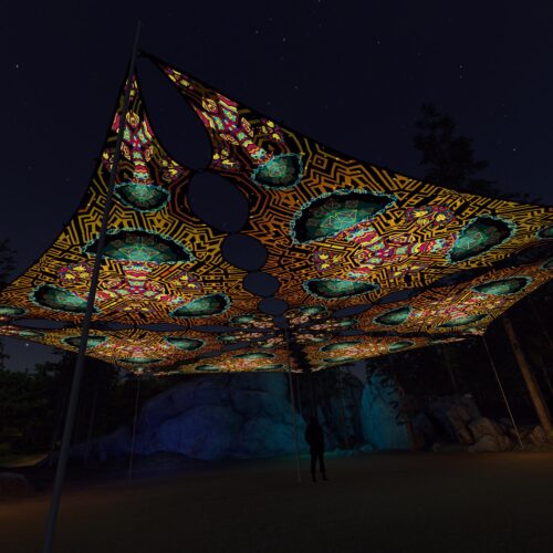 MG-TR01 - 6 Triangles Canopy Set - UV-Reactive Flurescent Ceiling Decoration - 3D-Preview