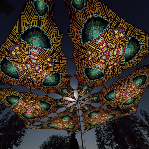 MG-TR01 - 6 Triangles Canopy Set - UV-Reactive Flurescent Ceiling Decoration - 3D-Preview