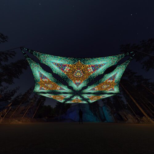 MG-TR02 - 6 Triangles Canopy Set - UV-Reactive Flurescent Ceiling Decoration - 3D-Preview