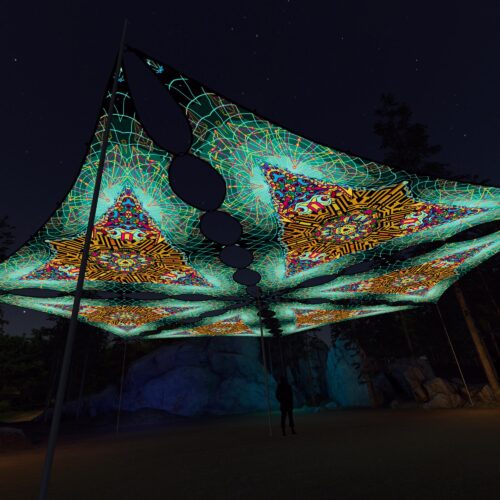 MG-TR02 - 6 Triangles Canopy Set - UV-Reactive Flurescent Ceiling Decoration - 3D-Preview