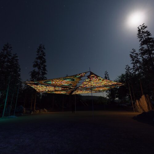 MG-TR03 and MG-TR01 - 6 Triangles Canopy Set - UV-Reactive Flurescent Ceiling Decoration - 3D-Preview