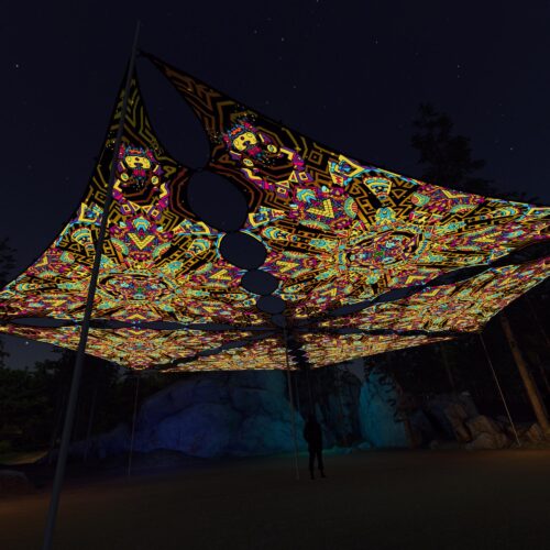 MG-TR03 - 6 Triangles Canopy Set - UV-Reactive Flurescent Ceiling Decoration - 3D-Preview