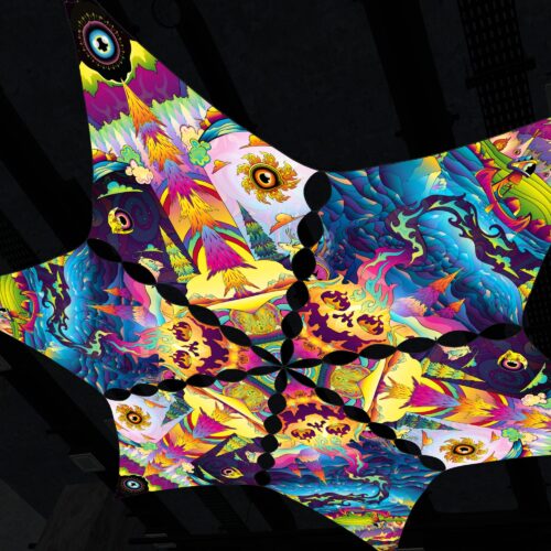 MO-DM01 and MO-DM02 - 6 Diamonds Canopy Set - UV-Reactive Flurescent Ceiling Decoration - 3D-Preview