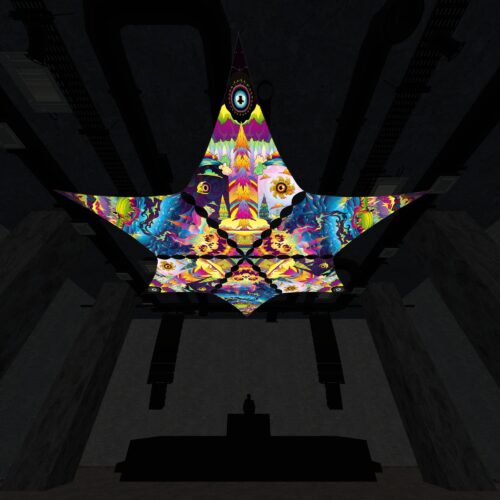 MO-DM01 and MO-DM02 - 6 Diamonds Canopy Set - UV-Reactive Flurescent Ceiling Decoration - 3D-Preview