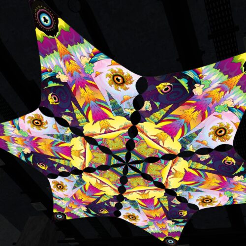 MO-DM01 - 6 Diamonds Canopy Set - UV-Reactive Flurescent Ceiling Decoration - 3D-Preview