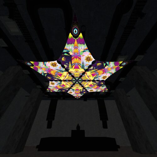 MO-DM01 - 6 Diamonds Canopy Set - UV-Reactive Flurescent Ceiling Decoration - 3D-Preview