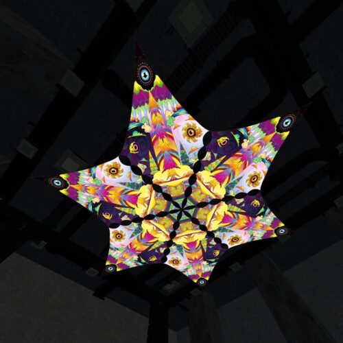 MO-DM01 - 6 Diamonds Canopy Set - UV-Reactive Flurescent Ceiling Decoration - 3D-Preview