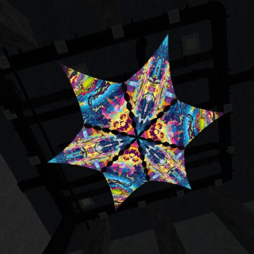 MO-DM02 and MO-DM03 - 6 Diamonds Canopy Set - UV-Reactive Flurescent Ceiling Decoration - 3D-Preview