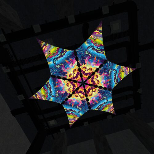 MO-DM02 - 6 Diamonds Canopy Set - UV-Reactive Flurescent Ceiling Decoration - 3D-Preview
