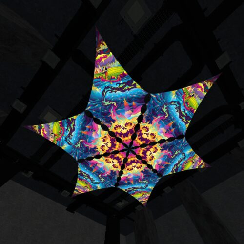 MO-DM02 - 6 Diamonds Canopy Set - UV-Reactive Flurescent Ceiling Decoration - 3D-Preview