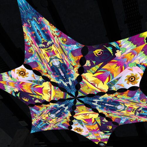 MO-DM03 and MO-DM01 - 6 Diamonds Canopy Set - UV-Reactive Flurescent Ceiling Decoration - 3D-Preview