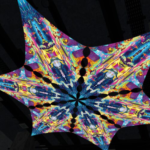 MO-DM03 - 6 Diamonds Canopy Set - UV-Reactive Flurescent Ceiling Decoration - 3D-Preview