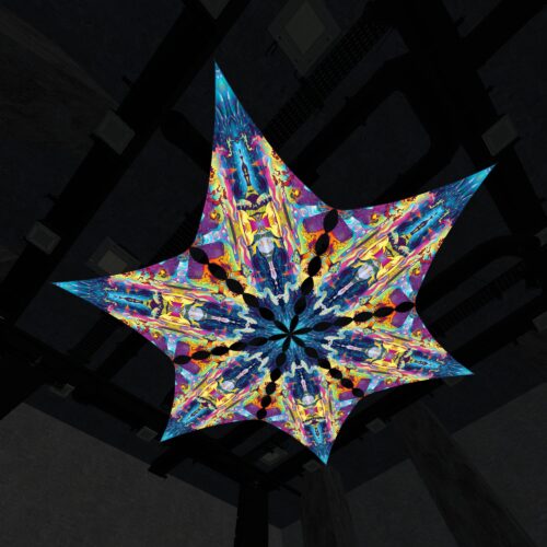 MO-DM03 - 6 Diamonds Canopy Set - UV-Reactive Flurescent Ceiling Decoration - 3D-Preview