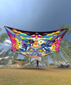 MO-TR01 and MO-TR02 - 6 Triangles Canopy Set - UV-Reactive Flurescent Ceiling Decoration - 3D-Preview