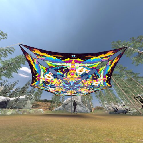 MO-TR01 - 6 Triangles Canopy Set - UV-Reactive Flurescent Ceiling Decoration - 3D-Preview