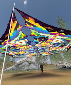 MO-TR01 - 6 Triangles Canopy Set - UV-Reactive Flurescent Ceiling Decoration - 3D-Preview