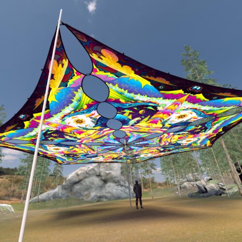 MO-TR01 - 6 Triangles Canopy Set - UV-Reactive Flurescent Ceiling Decoration - 3D-Preview