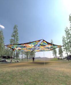 MO-TR01 - 6 Triangles Canopy Set - UV-Reactive Flurescent Ceiling Decoration - 3D-Preview