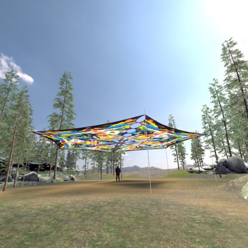 MO-TR01 - 6 Triangles Canopy Set - UV-Reactive Flurescent Ceiling Decoration - 3D-Preview