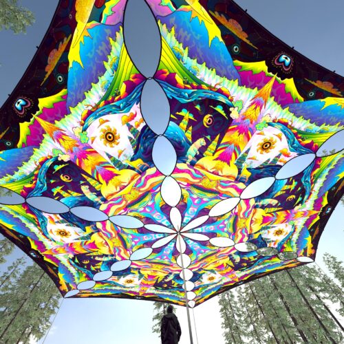 MO-TR01 - 6 Triangles Canopy Set - UV-Reactive Flurescent Ceiling Decoration - 3D-Preview