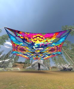 MO-TR02 and MO-TR03 - 6 Triangles Canopy Set - UV-Reactive Flurescent Ceiling Decoration - 3D-Preview