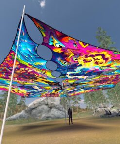 MO-TR02 and MO-TR03 - 6 Triangles Canopy Set - UV-Reactive Flurescent Ceiling Decoration - 3D-Preview